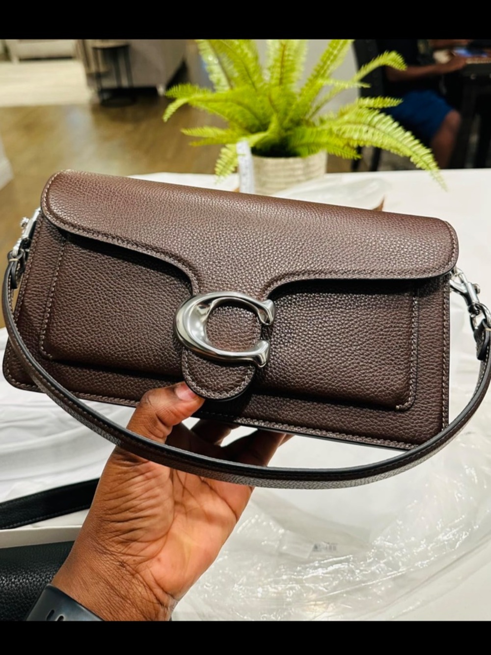 New Coach Maple Tabby Shoulder Bag 26 in Dark Brown with Silver Hardware - Picture 6 of 7